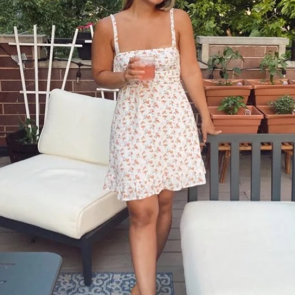 Abercrombie & Fitch Green Smocked Floral Dress, Size XXS - Picture 1 of 4